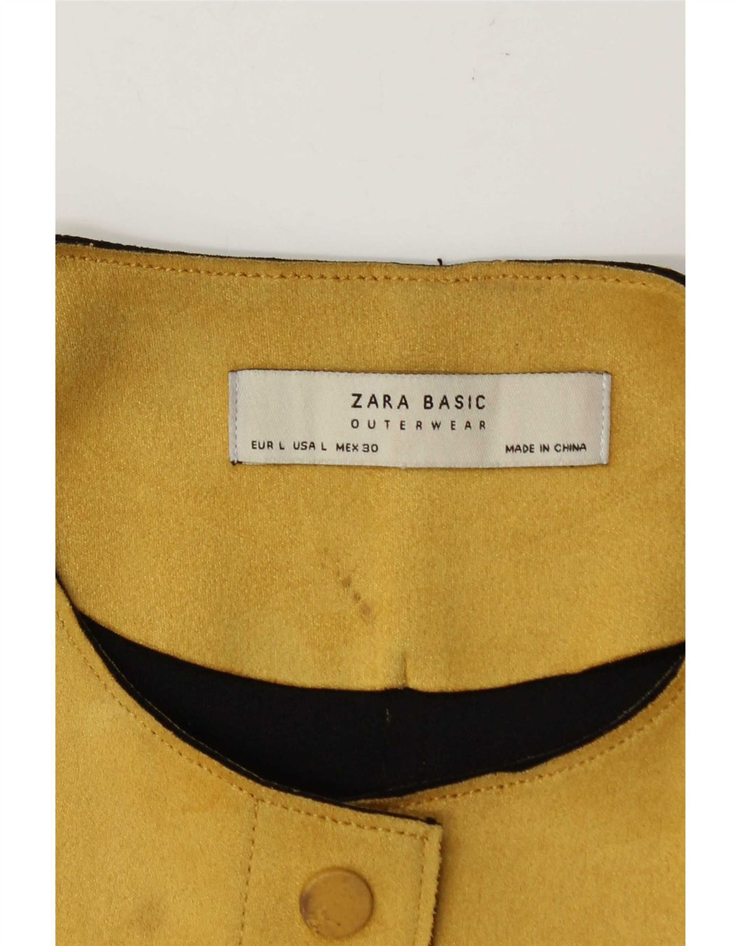 Zara Womens Crop Bomber Jacket UK 16 Large Yellow