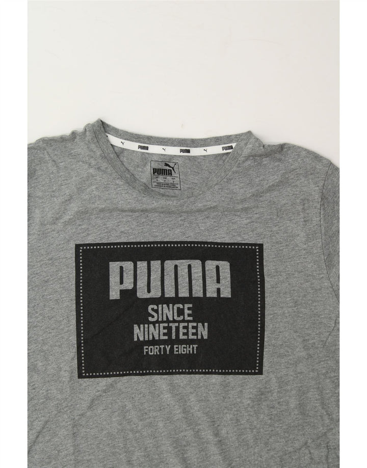 PUMA Mens Graphic T-Shirt Top Small Grey Cotton Vintage Puma and Second-Hand Puma from Messina Hembry 