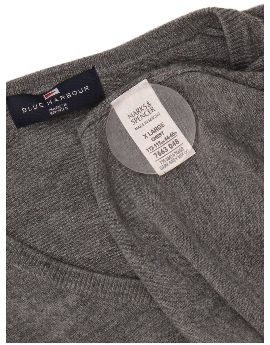 Marks & Spencer Herre V-hals sweater XL Grå Akryl