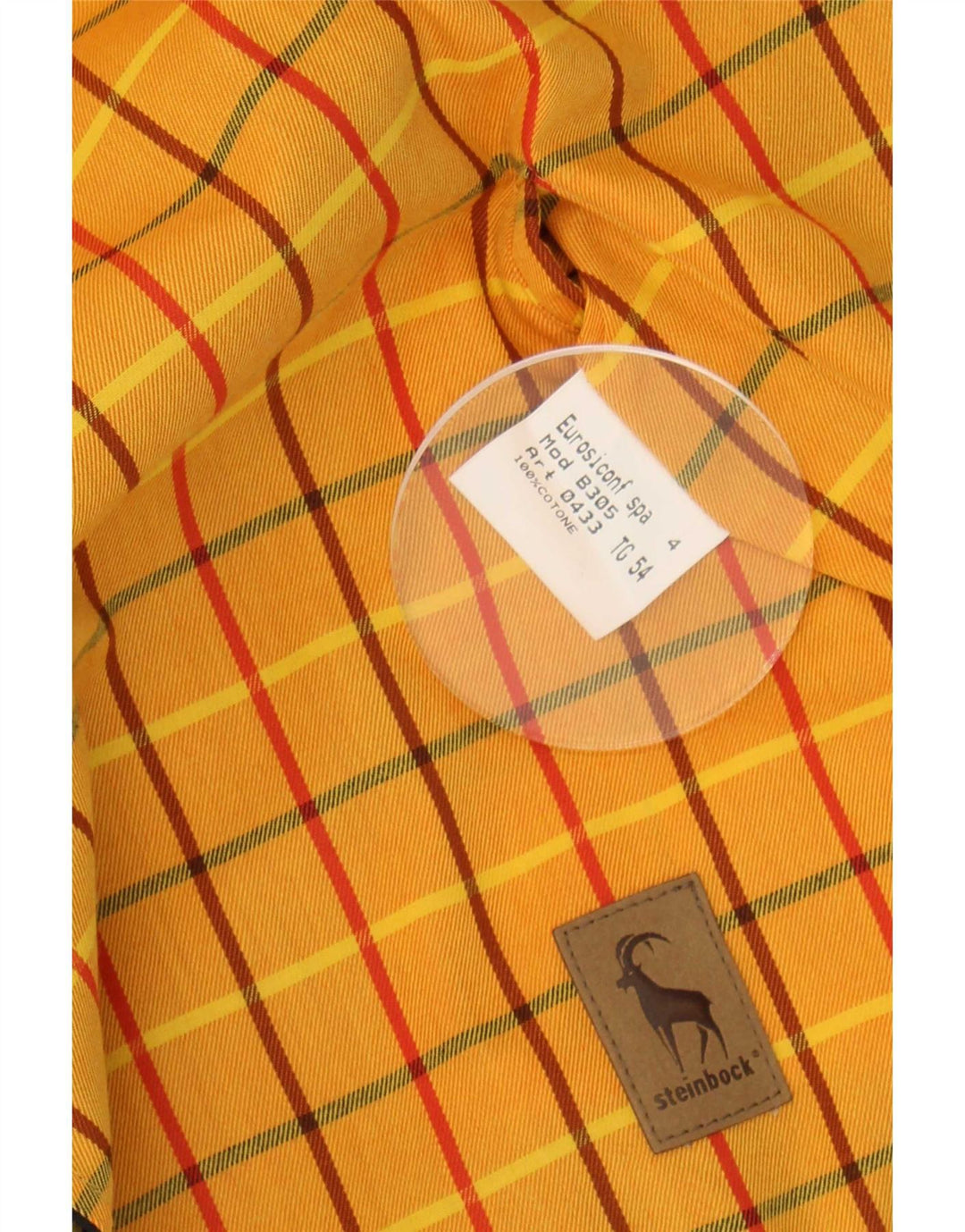 Steinbock Mens Reversible Jacket EU 54 2XL Yellow Check Cotton