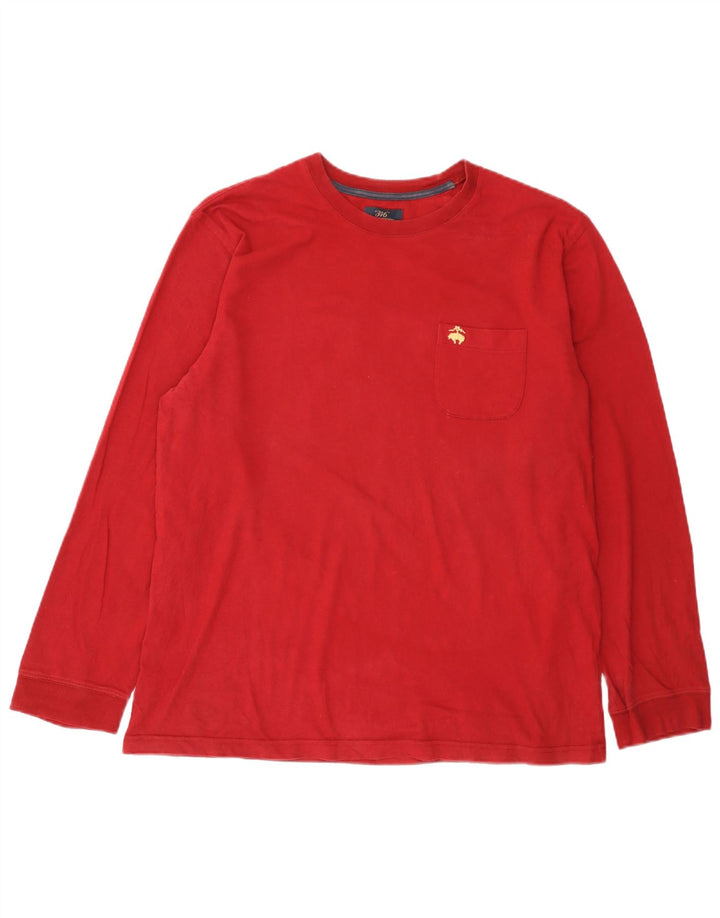 Brooks Brothers Mens Regular Fit Top Long Sleeve Large Red Cotton