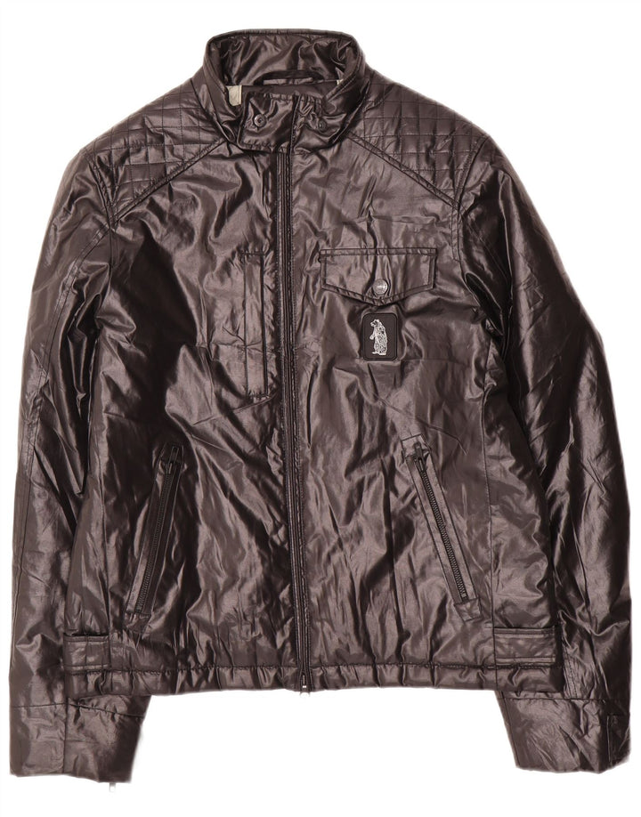 Refrigue Mens Bomber Padded Jacket UK 40 Large Black Polyester
