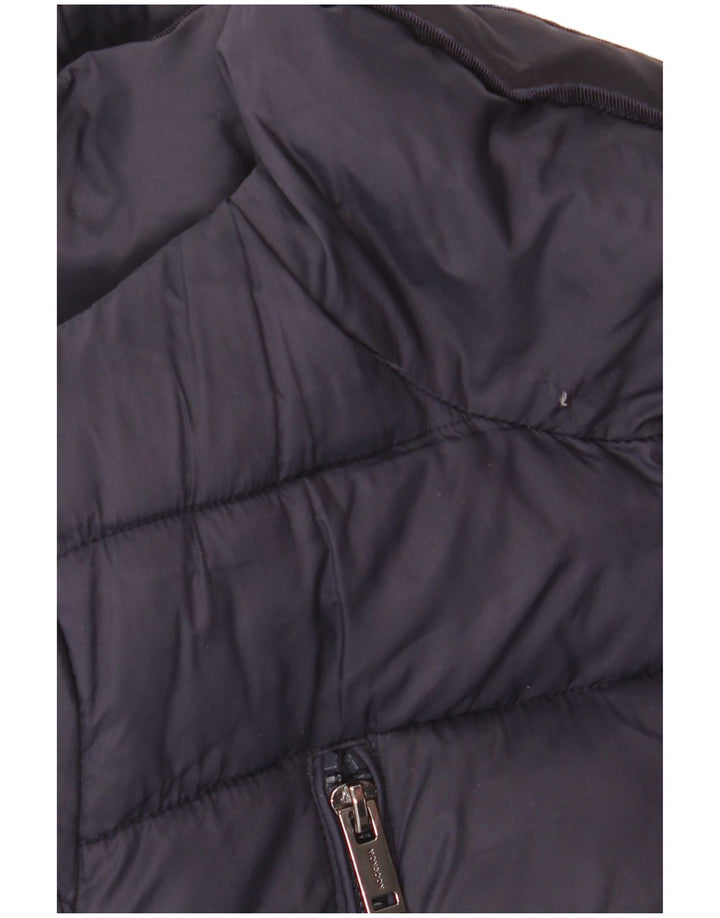 Monsoon Womens Padded Coat UK 14 Medium Navy Blue Nylon