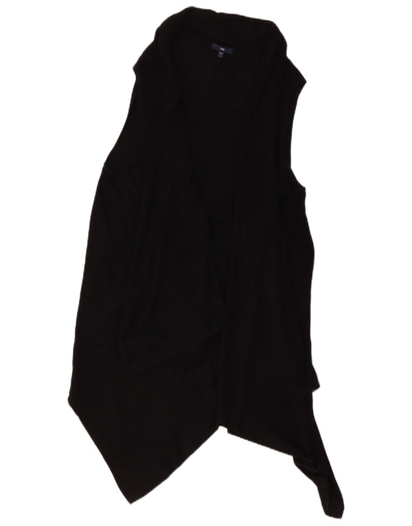 Gap Womens asymmetrisk ærmeløs cardigan sweater UK 16 Large Black Bomuld