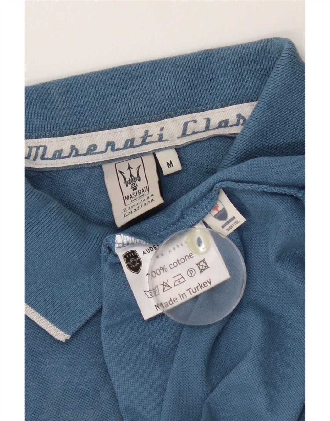 Maserati Herre grafisk poloshirt Medium blå bomuld