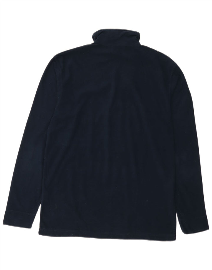 Asics Mens Zip Neck Pullover Tracksuit Top Small Navy Blue Polyester