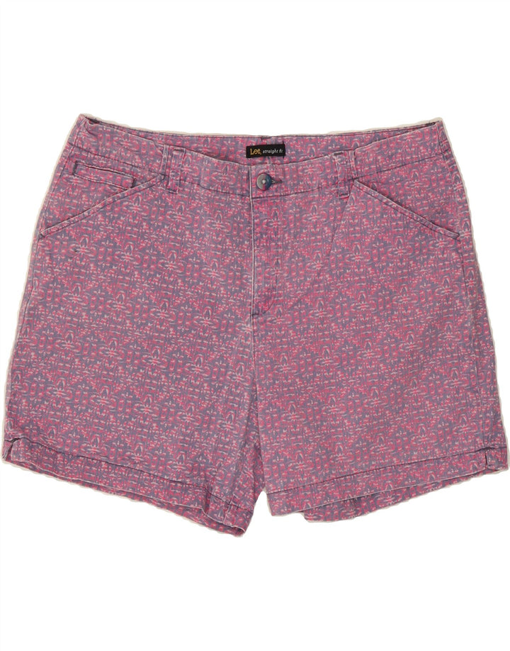 LEE Womens Abstract Pattern Casual Shorts US 18 2XL W40 Pink Vintage Lee and Second-Hand Lee from Messina Hembry 