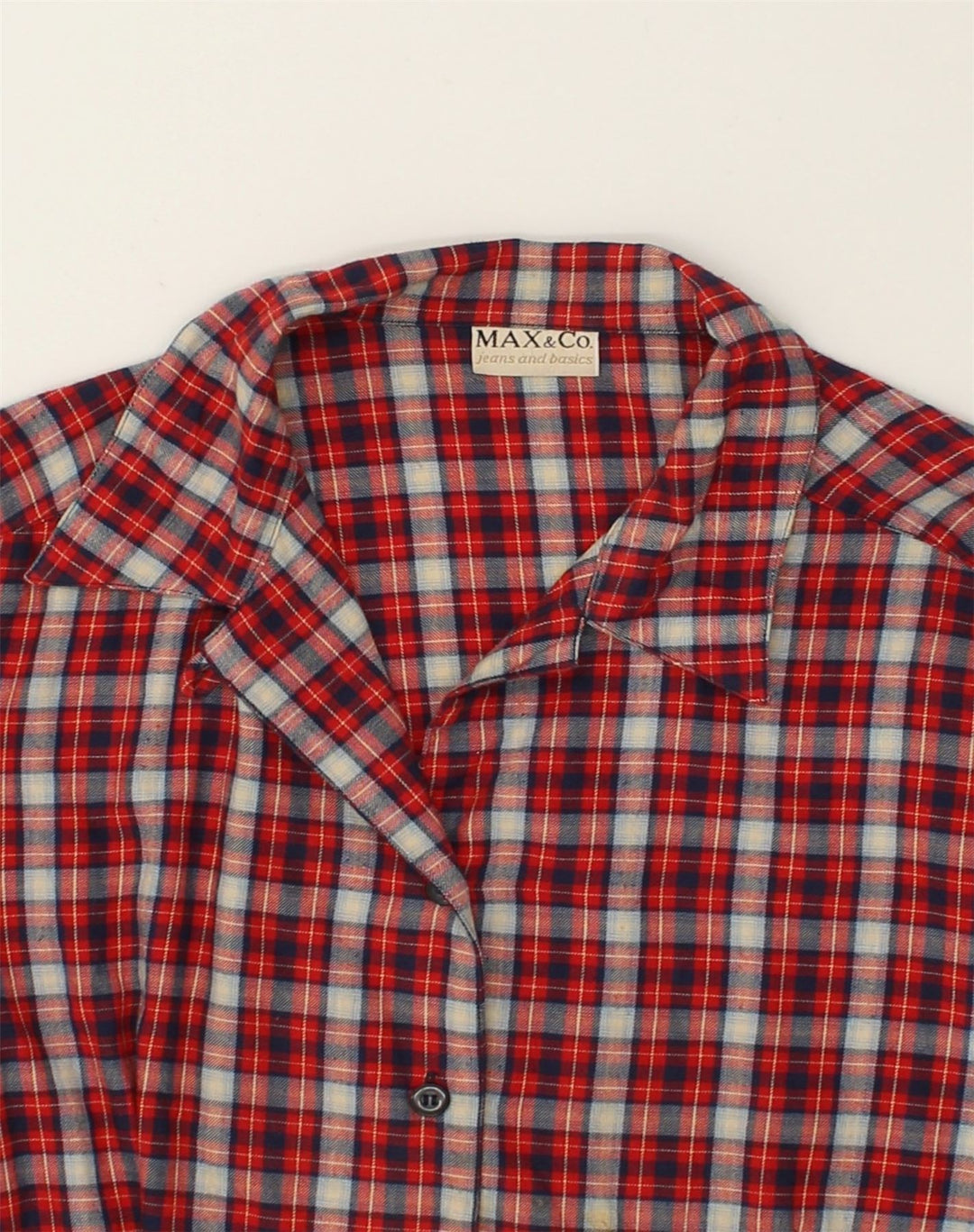 MAX & CO. Womens Shirt IT 40 Small Red Check Cotton | Vintage Max & Co. | Thrift | Second-Hand Max & Co. | Used Clothing | Messina Hembry 