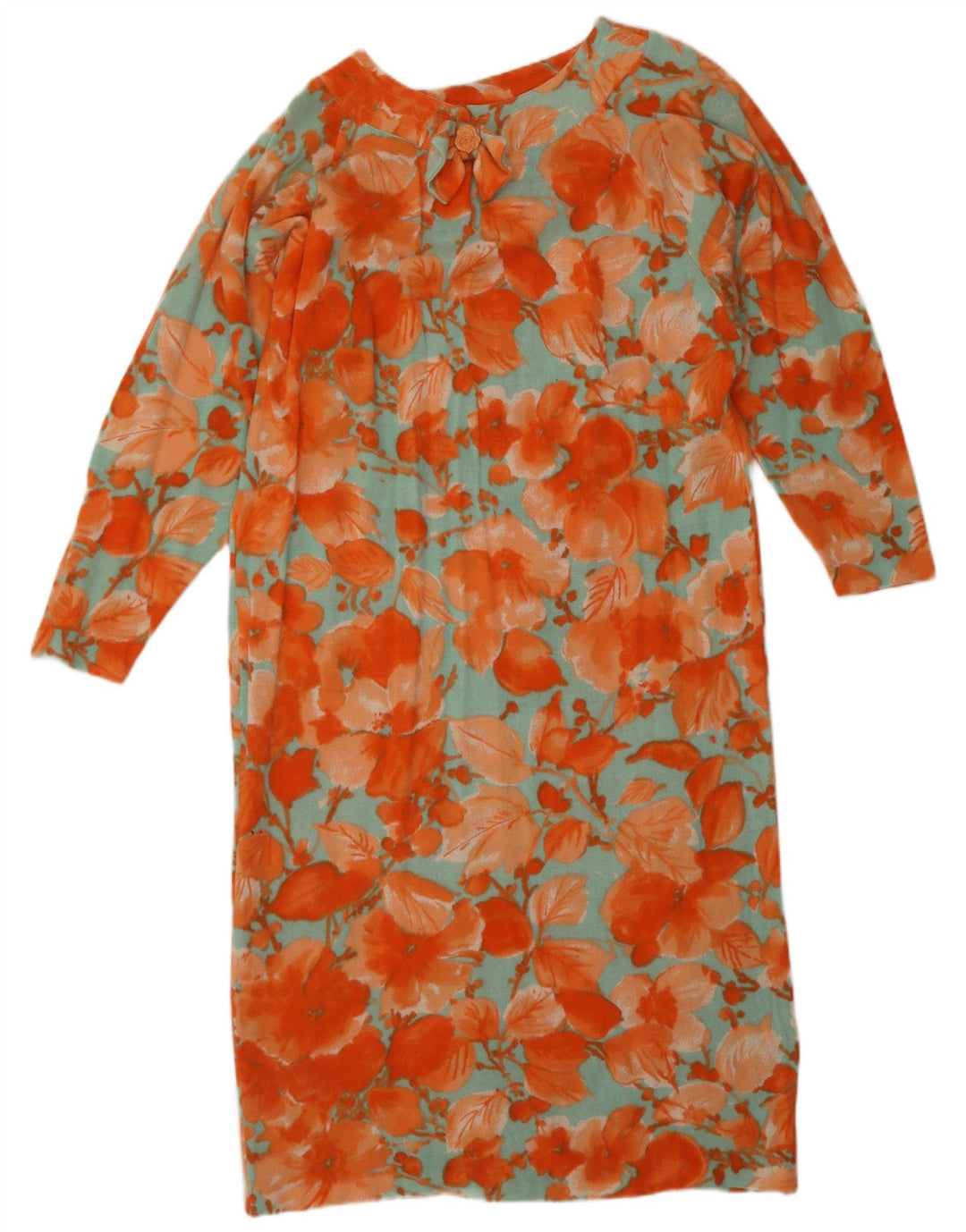 SUPERIOR Womens Oversized Jumper Dress IT 42 Medium Orange Floral Vintage Superior and Second-Hand Superior from Messina Hembry 