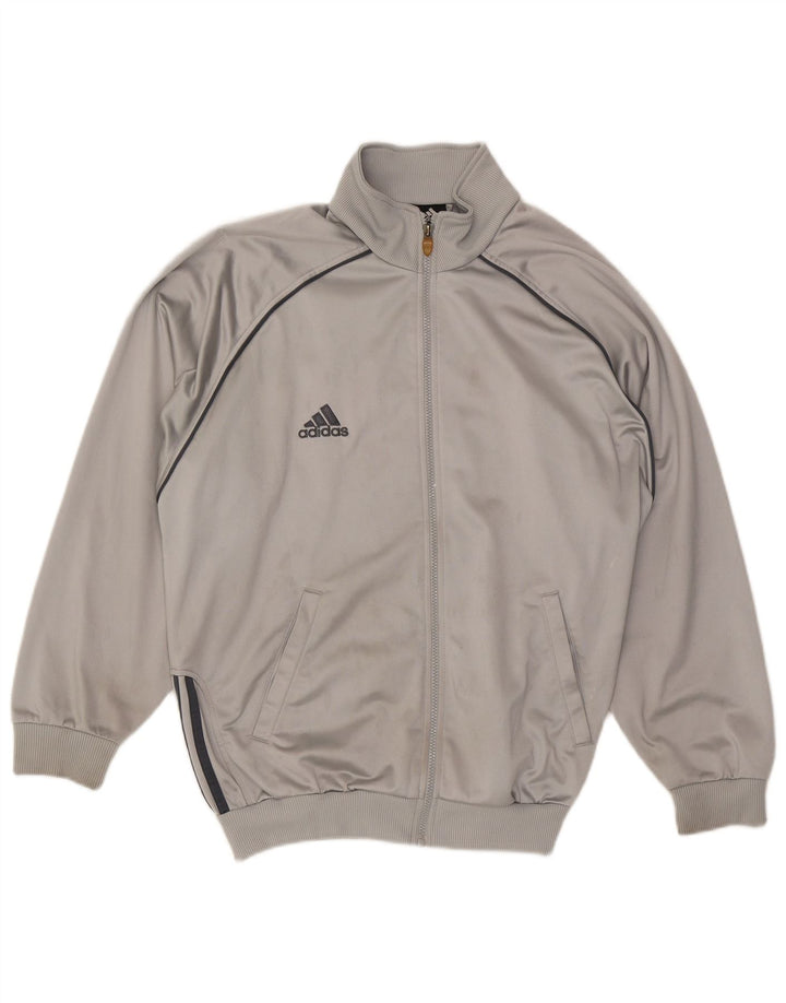 ADIDAS Mens Tracksuit Top Jacket UK 42/44 Large Grey Polyester
