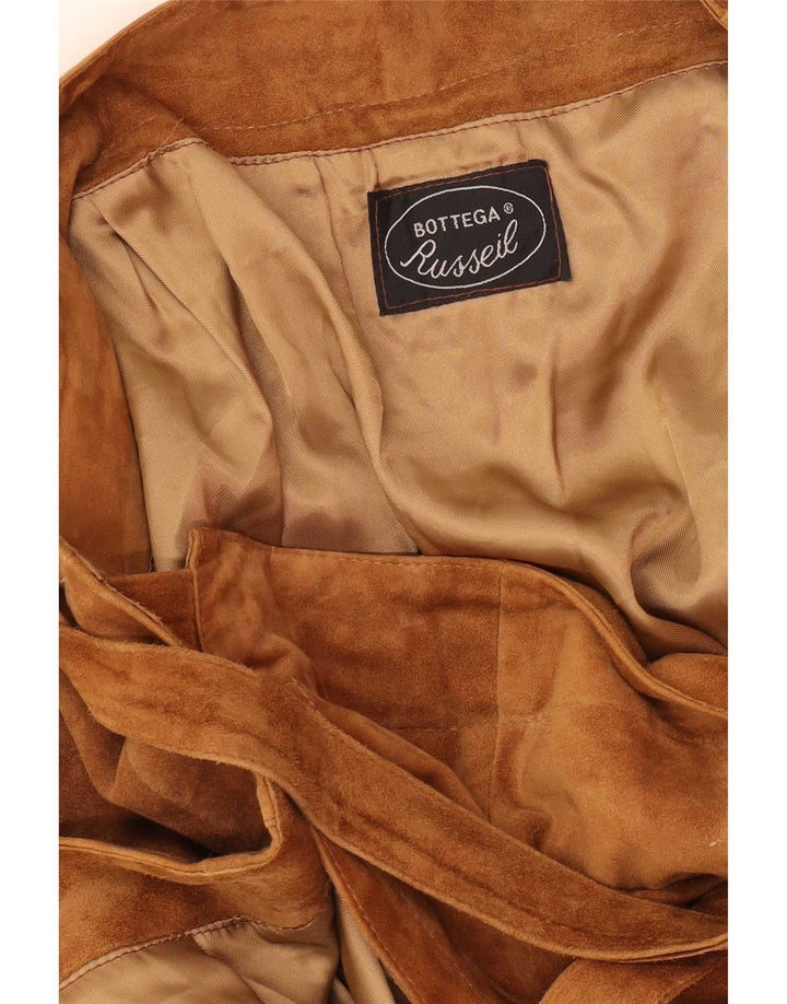 Bottega Womens Suede Wrap Skirt W30 Medium Brown