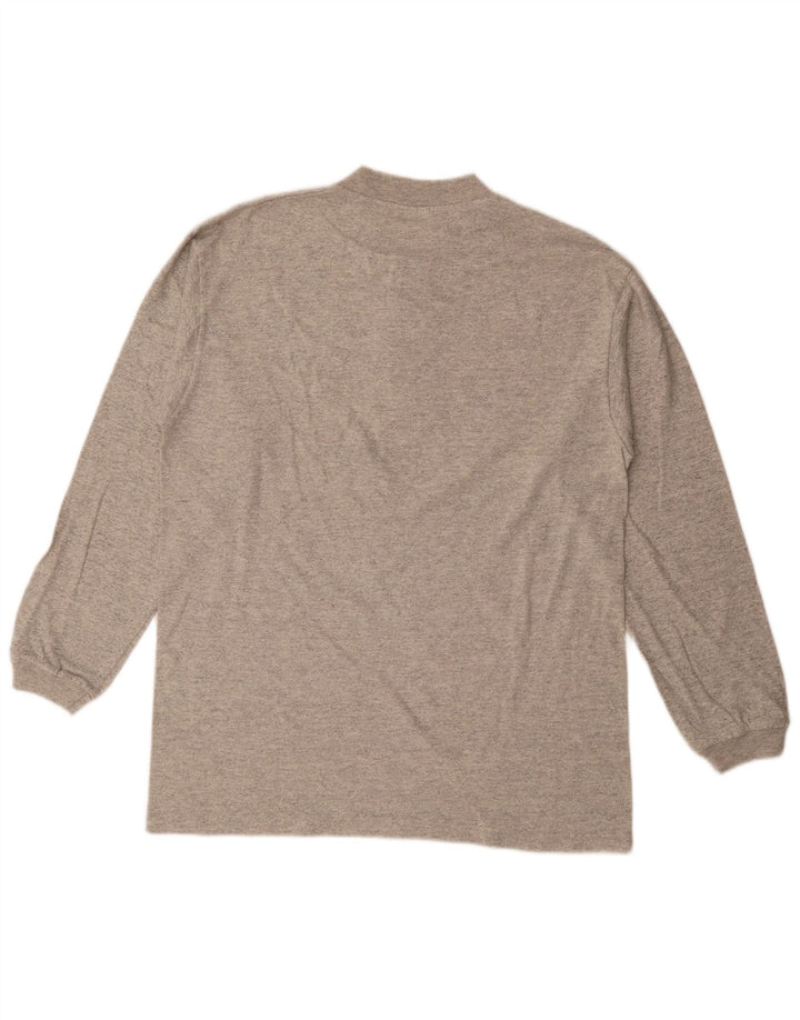Champion Mens Top Long Sleeve Medium Grey Cotton