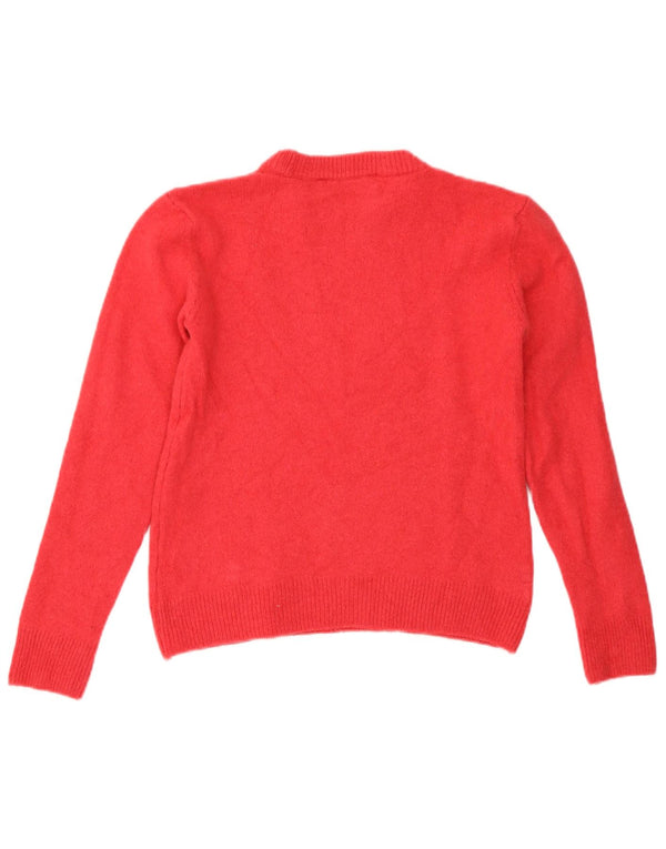 Zara Womens Crop Crew Neck Jumper Sweater UK 10 Small Pink