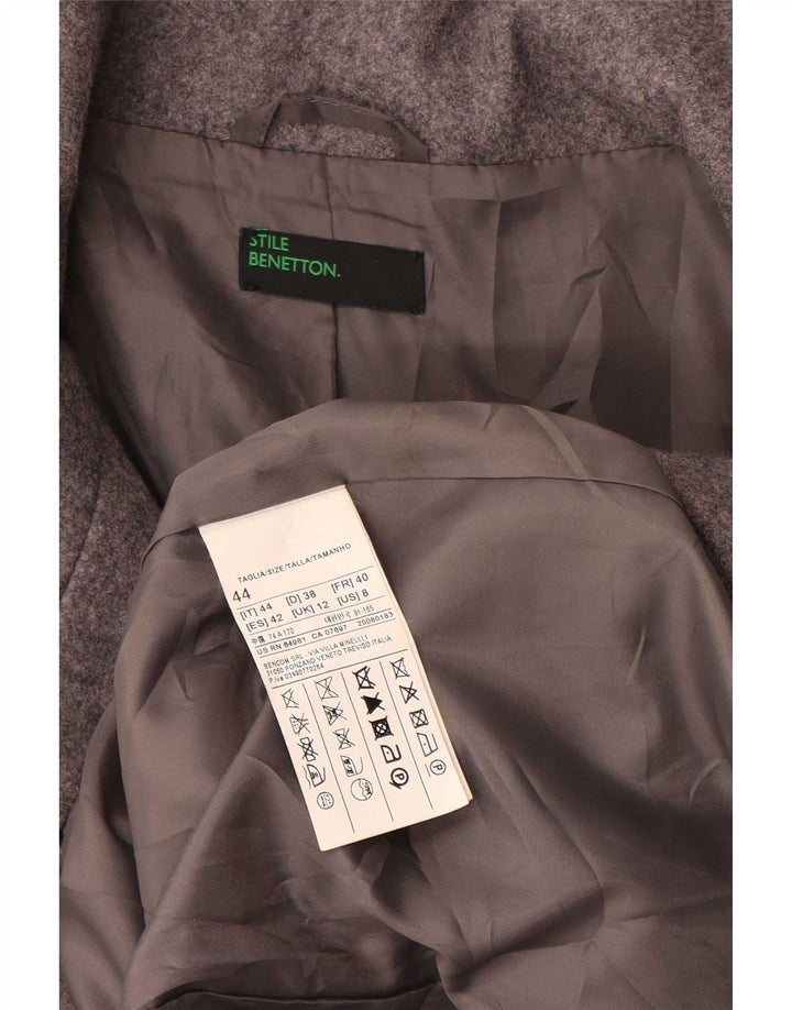 Cappotto da donna Benetton UK 12 Lana grigio medio