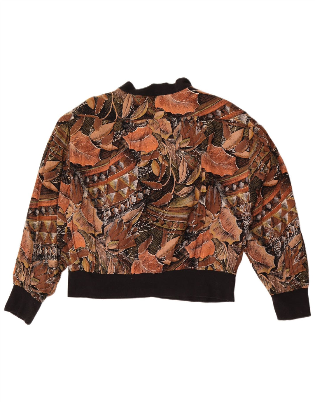 Vintage mujer bomber chaqueta EU 40 marrón medio floral