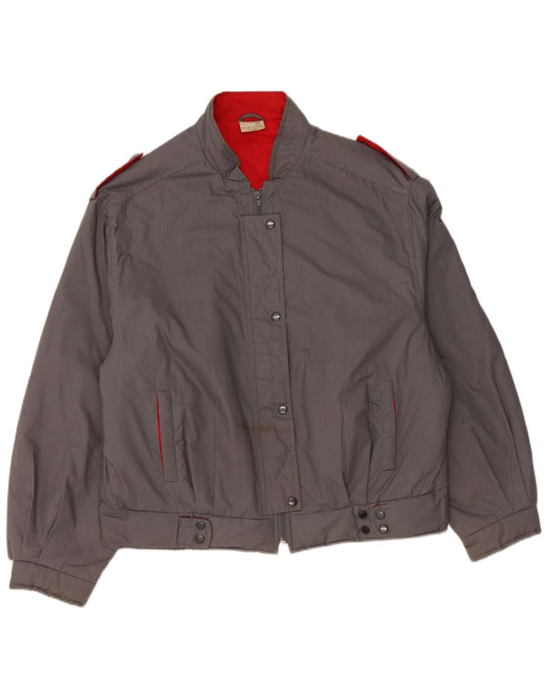 Vintage Damen Übergroße Militär-Bomberjacke IT 48 XL Marineblau