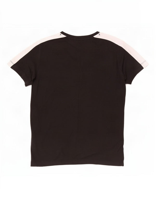 Champion Γυναικείο γραφικό T-Shirt Top UK 12 Medium Black Colourblock