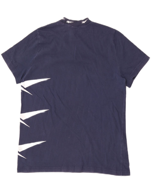 Reebok Womens Graphic T-Shirt Top UK 16 Large Navy Blue Cotton