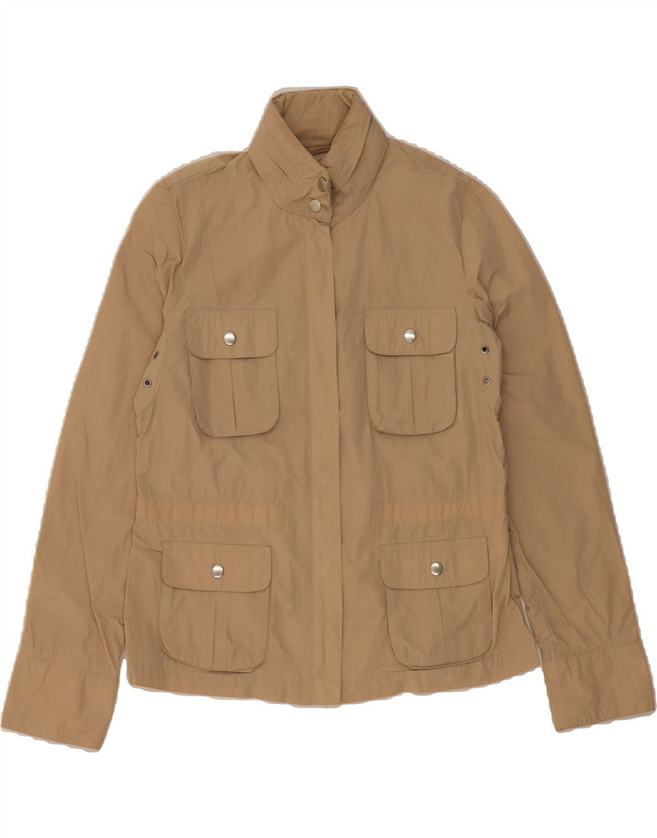VINTAGE Womens Hooded Utility Jacket IT 42 Medium Beige Polyester Vintage Vintage and Second-Hand Vintage from Messina Hembry 