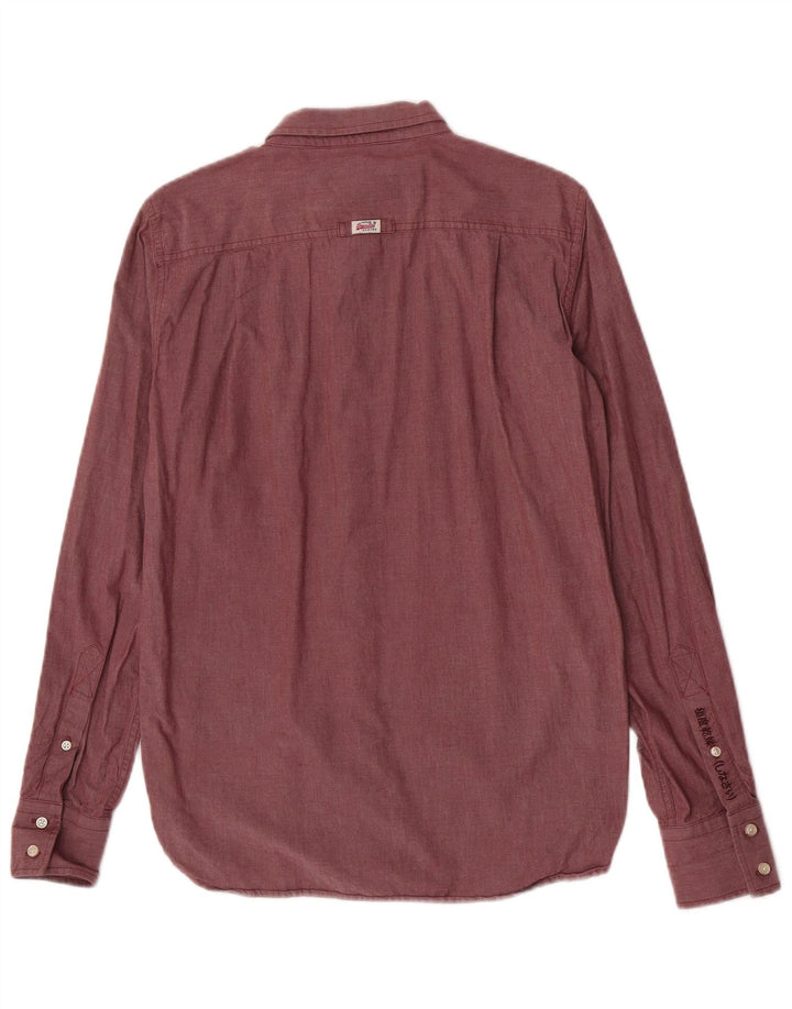 Camicia da uomo Superdry in cotone bordeaux medio