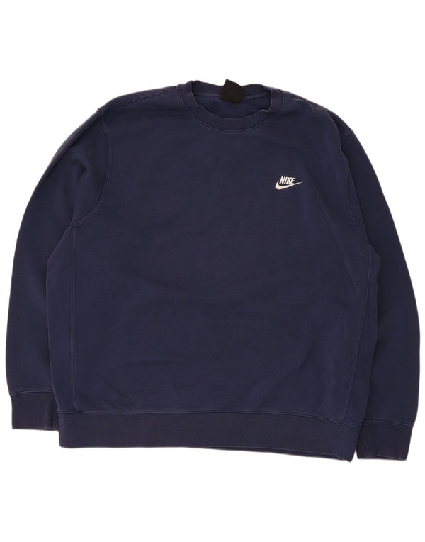 Felpa Nike Uomo Maglione XL Blu Navy Cotone