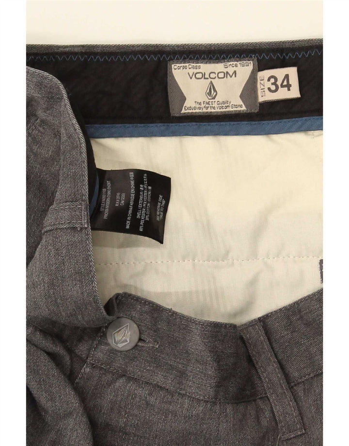 Volcom Mens Chino Shorts W34 Large Grey Flecked Cotton