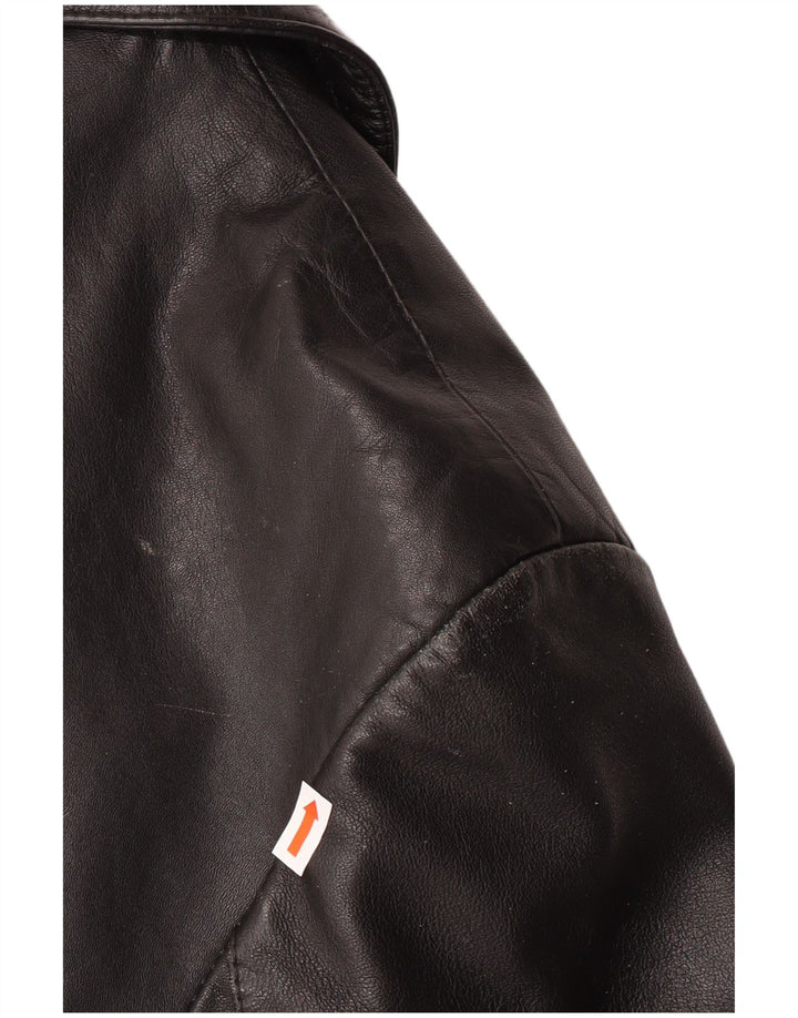 Vintage Womens Leather Jacket UK 16 Large Black Leather
