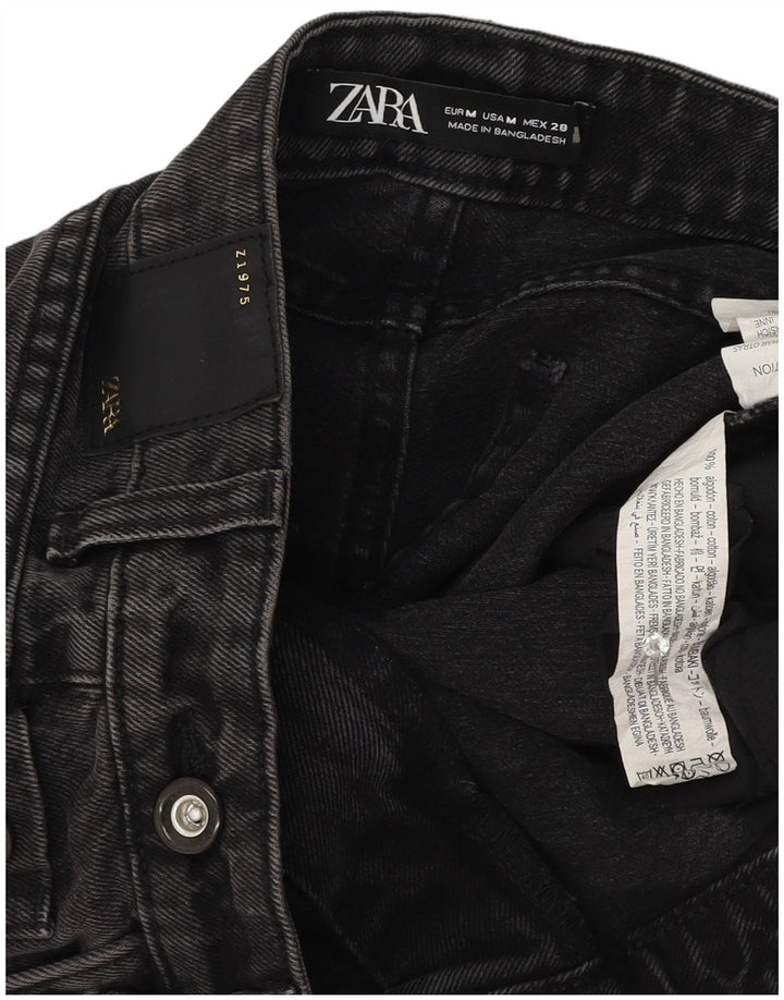Zara Womens Skort Denim Shorts Medium W28  Black Cotton