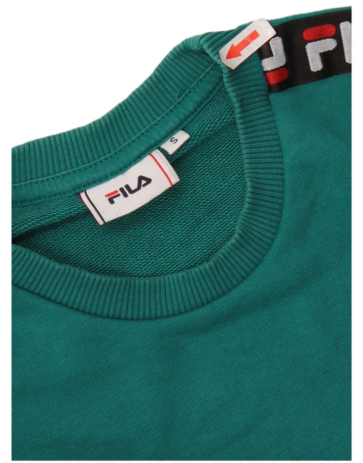 Fila Mens Graphic Sweatshirt Jumper Small Green Cotton