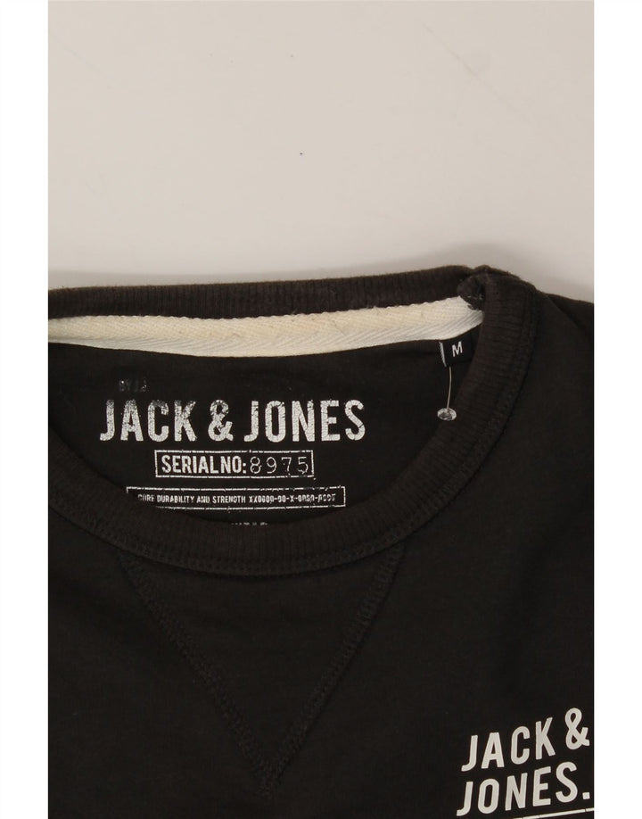 JACK & JONES Mens Sweatshirt Jumper Medium Black Cotton Vintage Jack & Jones and Second-Hand Jack & Jones from Messina Hembry 