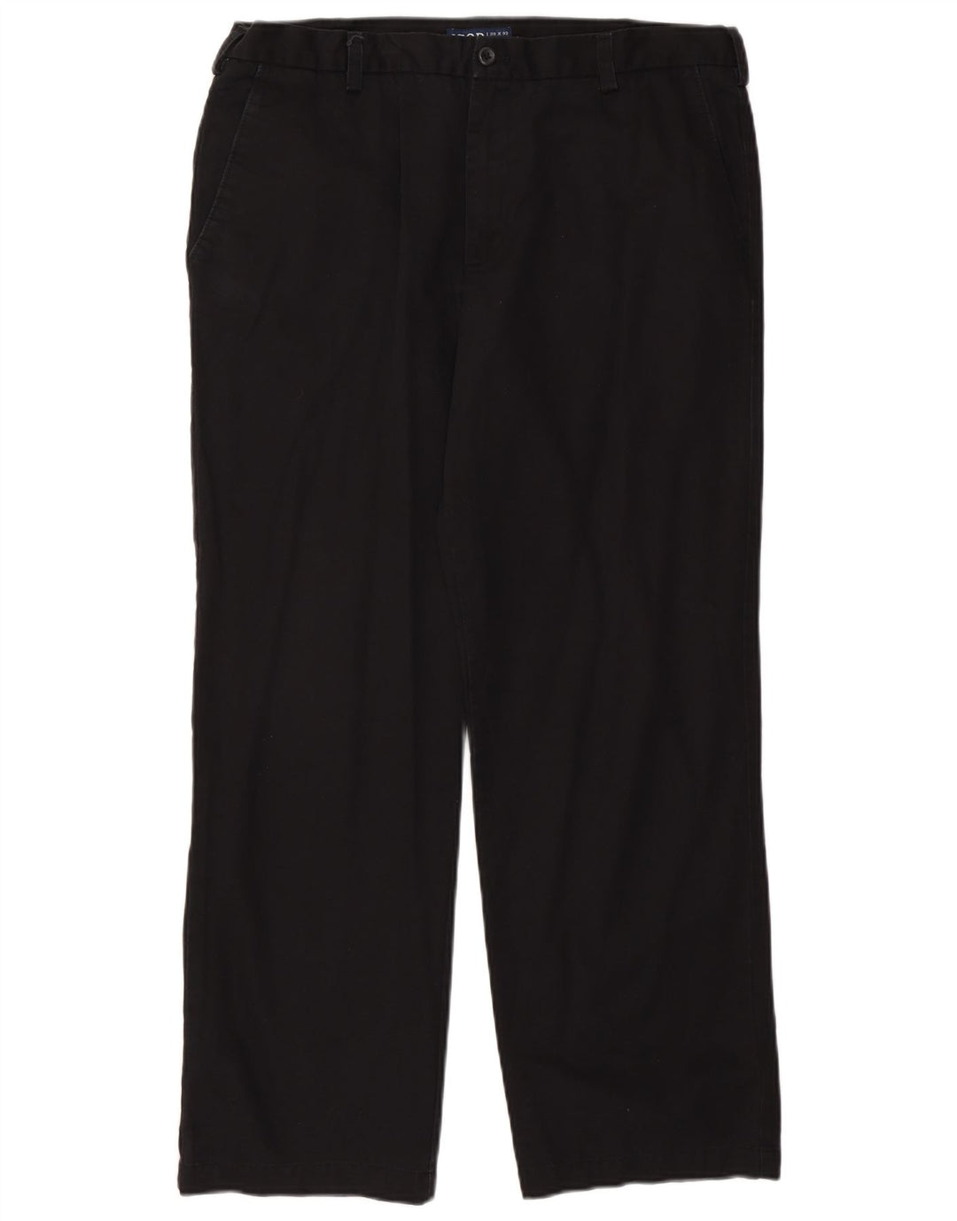 Izod Mens Straight Chino Trousers W38 L32 Black Cotton Classic
