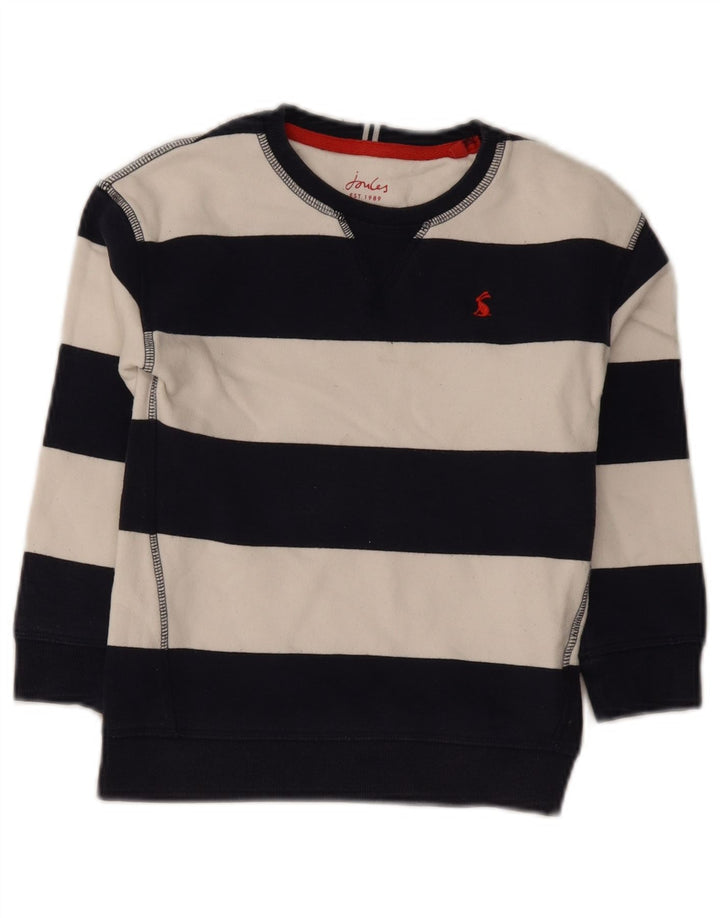 Joules Boys Sweatshirt Jumper 7-8 Years Navy Blue Striped