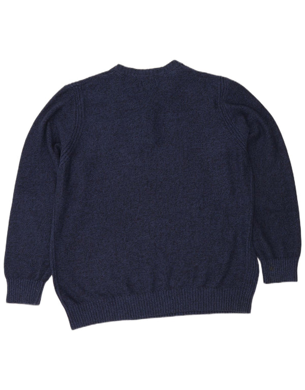 L.L.Bean Pull à col boutonné pour homme 2XL en coton moucheté bleu marine