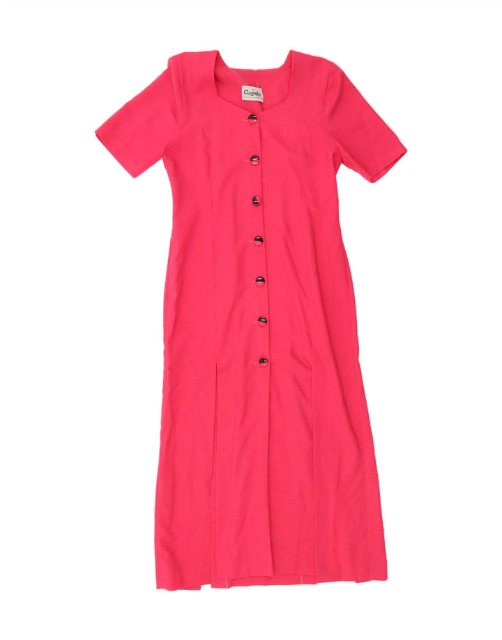 VINTAGE Womens Shirt Dress UK 12 Medium Pink Polyester Vintage Vintage and Second-Hand Vintage from Messina Hembry 