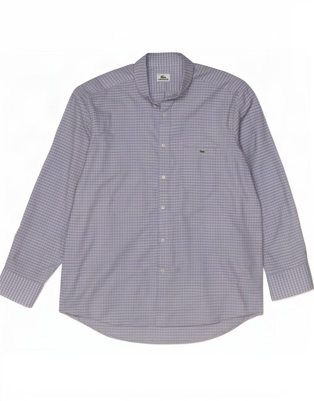 Lacoste Chemise Homme Taille 44 XL Bleu Vichy Coton
