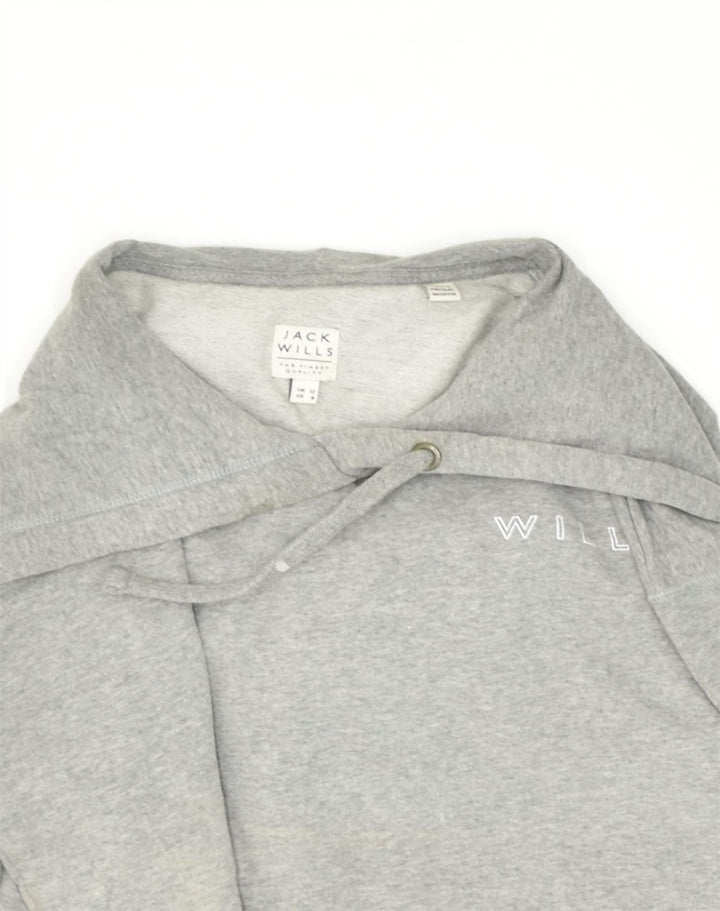 JACK WILLS Womens Hoodie Jumper UK 12 Medium  Grey Cotton | Vintage Jack Wills | Thrift | Second-Hand Jack Wills | Used Clothing | Messina Hembry 
