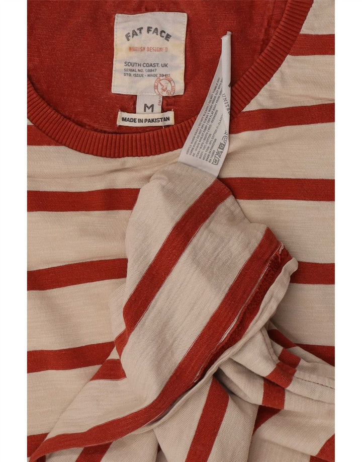 Fat Face Mens T-Shirt Top Medium Beige Striped Cotton