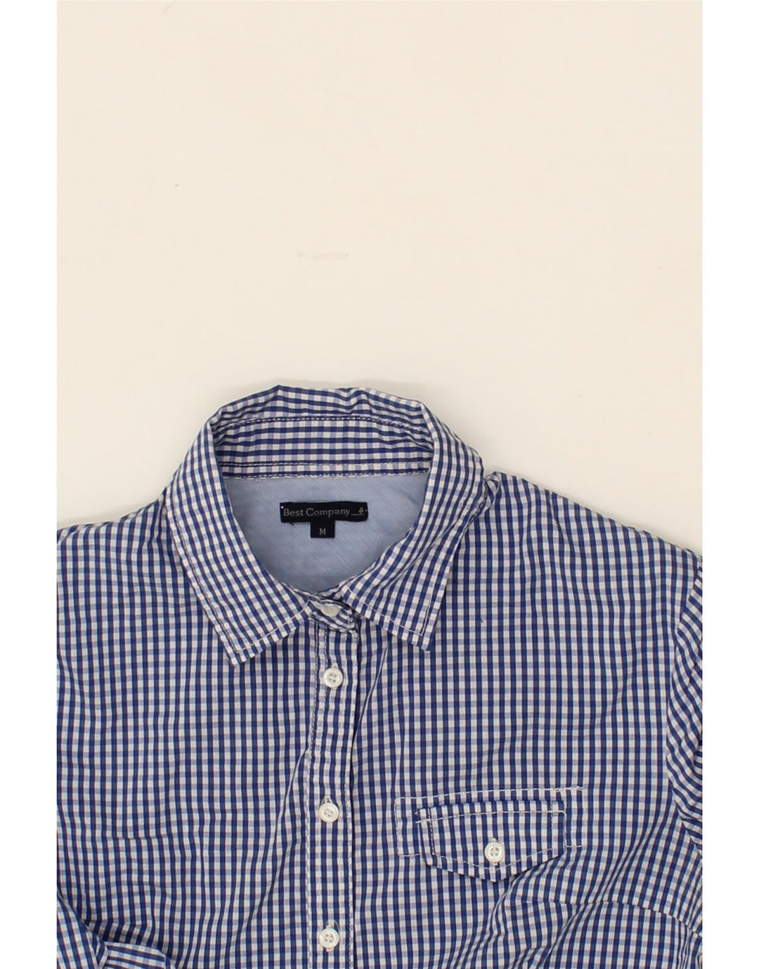 BEST COMPANY Womens Shirt UK 12 Medium Blue Gingham Cotton Vintage Best Company and Second-Hand Best Company from Messina Hembry 