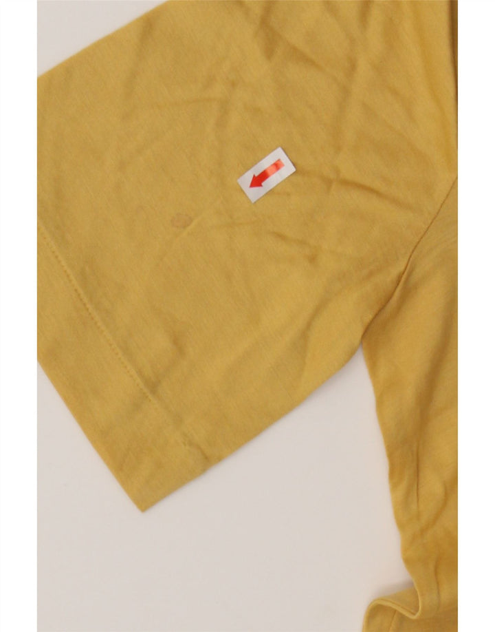 VINTAGE Womens T-Shirt Top UK 12 Medium Yellow Vintage Vintage and Second-Hand Vintage from Messina Hembry 
