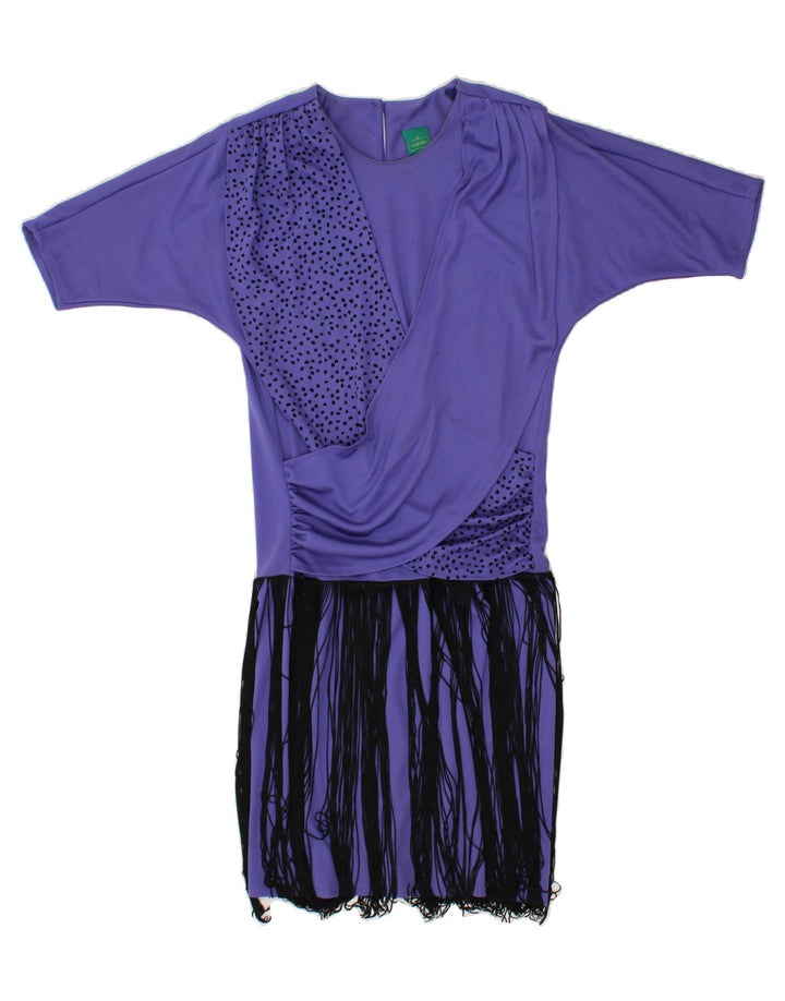 CANDA Womens 1/2 Sleeve Drop Waist Dress EU 40 Medium Purple Polyester Vintage Canda and Second-Hand Canda from Messina Hembry 