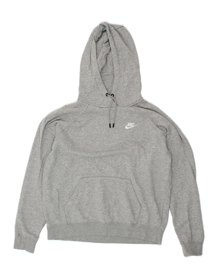 NIKE Womens Oversized Hoodie Jumper UK 14 Medium Grey Cotton Vintage Nike and Second-Hand Nike from Messina Hembry 