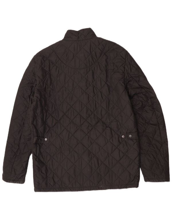 Barbour Mens Quilted Jacket UK 38 Medium Black Polyester