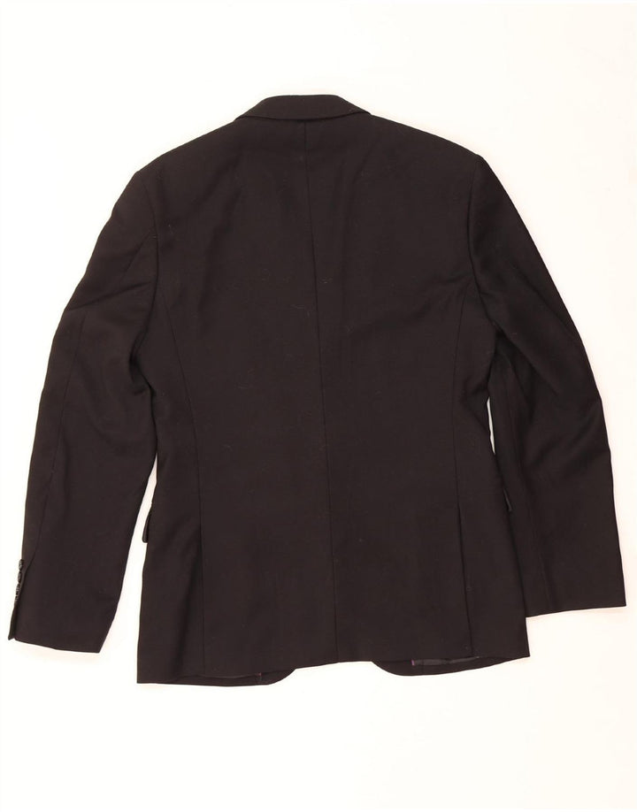 JEAN PIERRE Mens 2 Button Blazer Jacket UK 36 Small Black