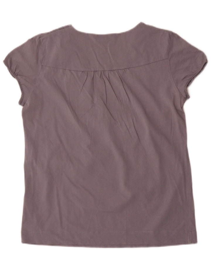 MASSIMO DUTTI Womens Blouse Top UK 14 Large Grey Cotton