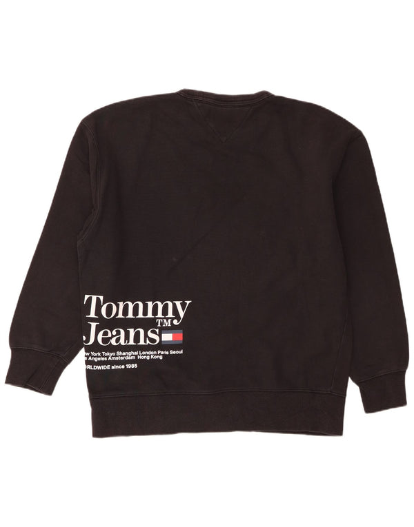 Tommy Hilfiger Mens Graphic Sweatshirt Jumper Small Black Cotton