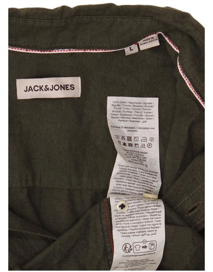 Jack & Jones Mens Shirt Large Khaki Cotton
