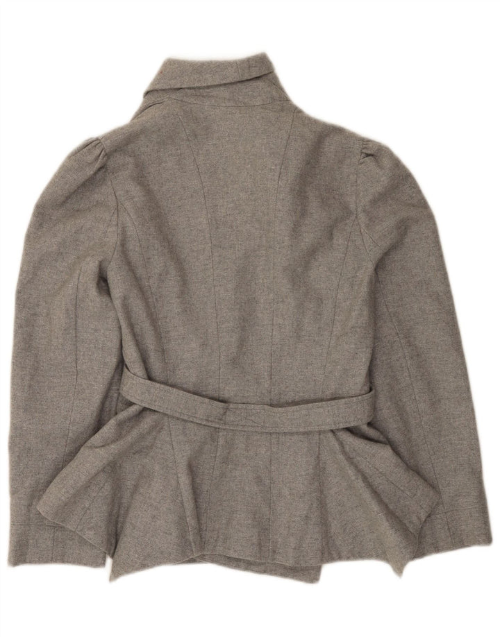Topshop Womens Blazer Jacket UK 10 Small Grey Polyester
