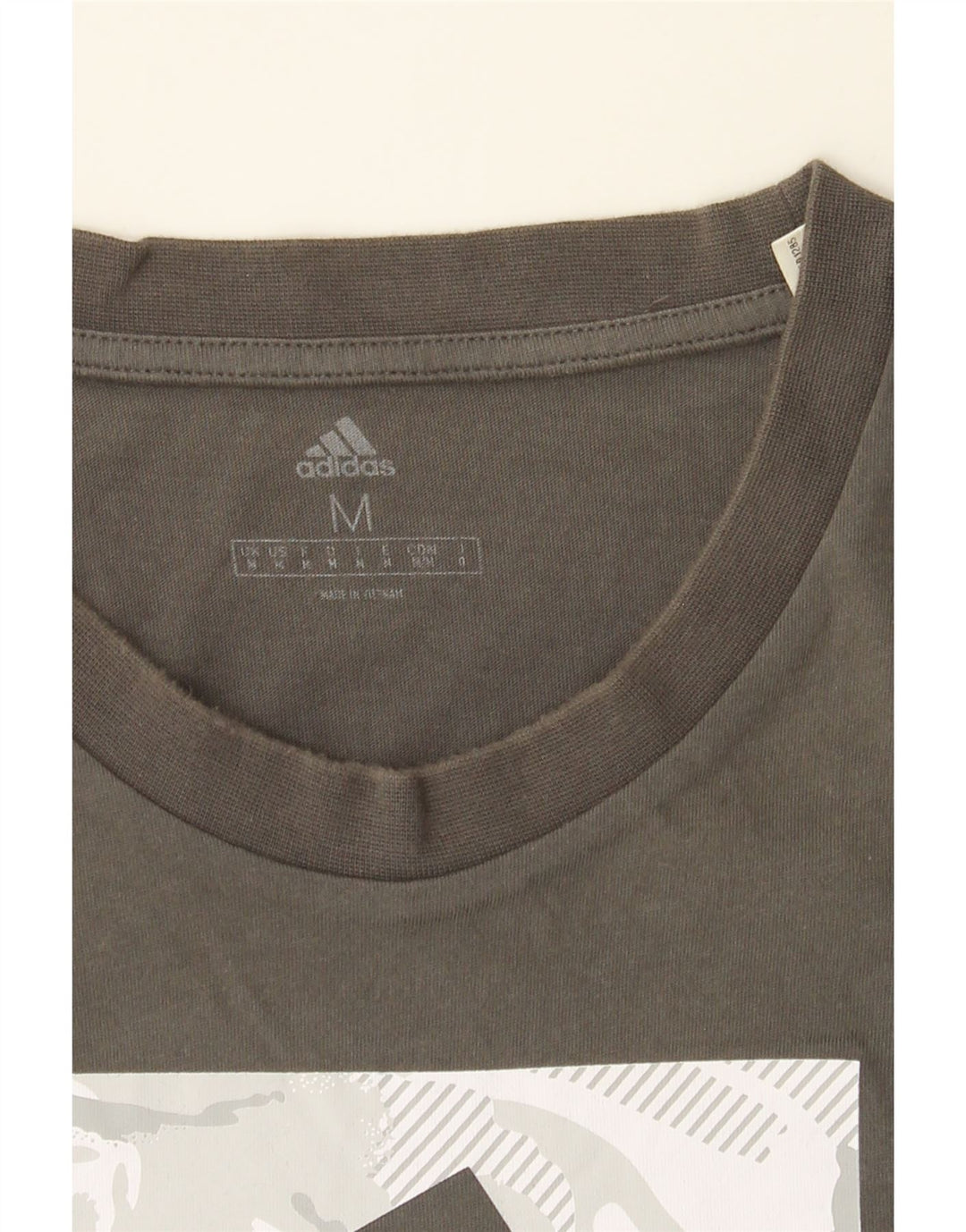 ADIDAS Mens Graphic T-Shirt Top Medium Grey Cotton Vintage Adidas and Second-Hand Adidas from Messina Hembry 