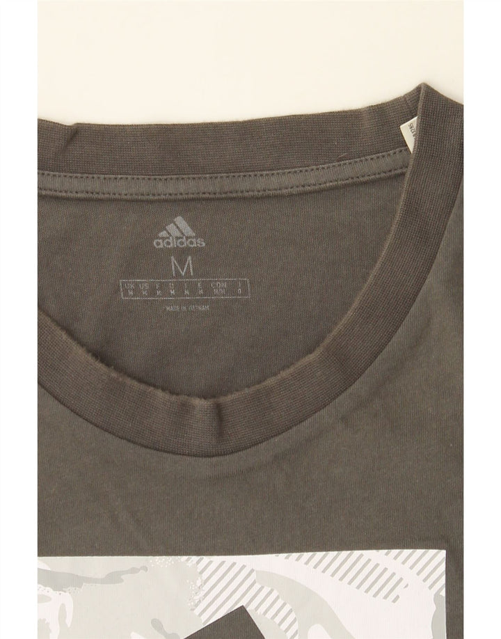 ADIDAS Mens Graphic T-Shirt Top Medium Grey Cotton Vintage Adidas and Second-Hand Adidas from Messina Hembry 