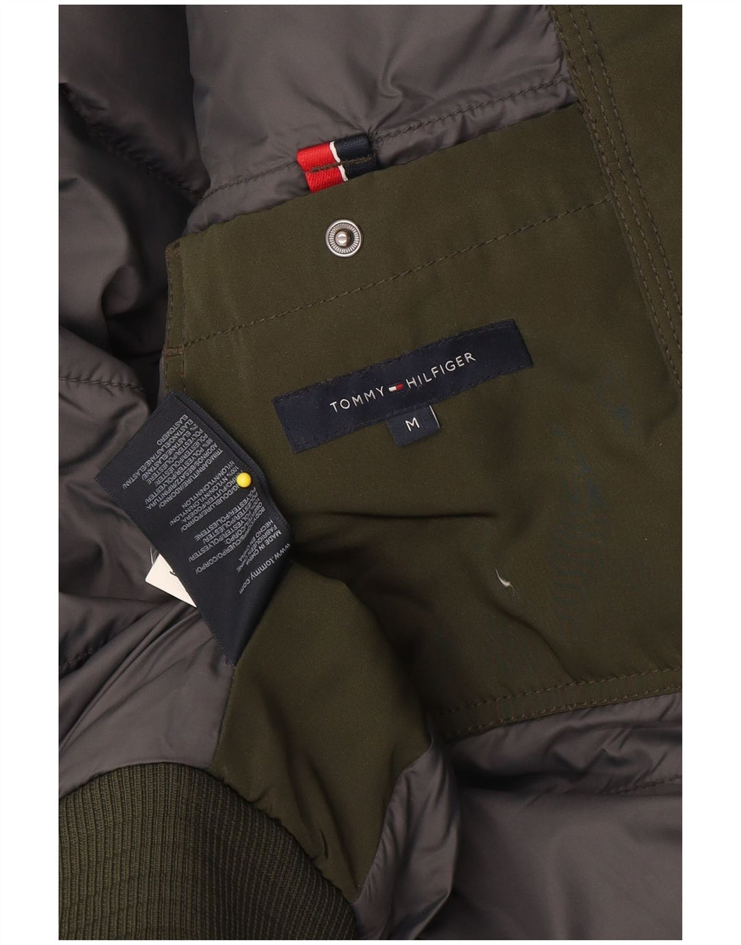 Tommy Hilfiger Mens Padded Jacket UK 38 Medium Green Polyester